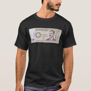 Camiseta Dinar iraquí con Saddam Hussein