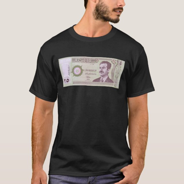 Camiseta Dinar iraquí con Saddam Hussein (Anverso)