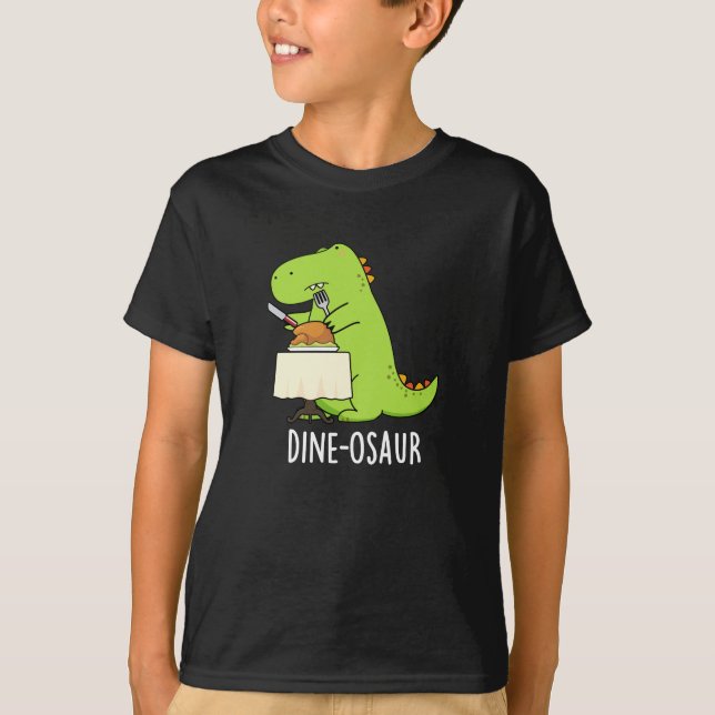 Camiseta Dine-osaur Funny Dinosaur Pun Dark BG (Anverso)