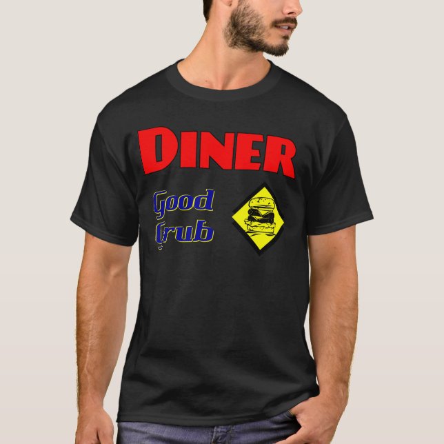 Camiseta Diner Good Grub Hamburger Restaurant Art (Anverso)