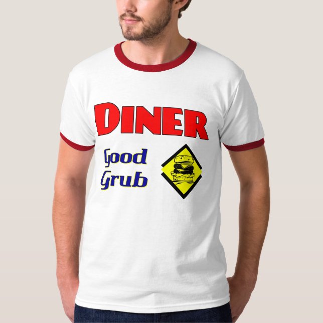 Camiseta Diner Good Grub Hamburger Restaurant Art (Anverso)