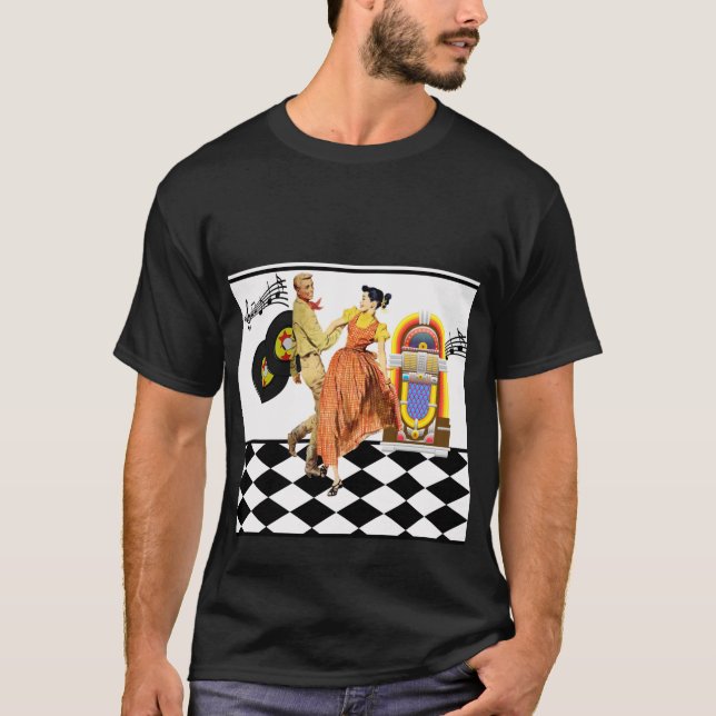 Camiseta Diner Juke Box de 50 graba el baile de pareja (Anverso)