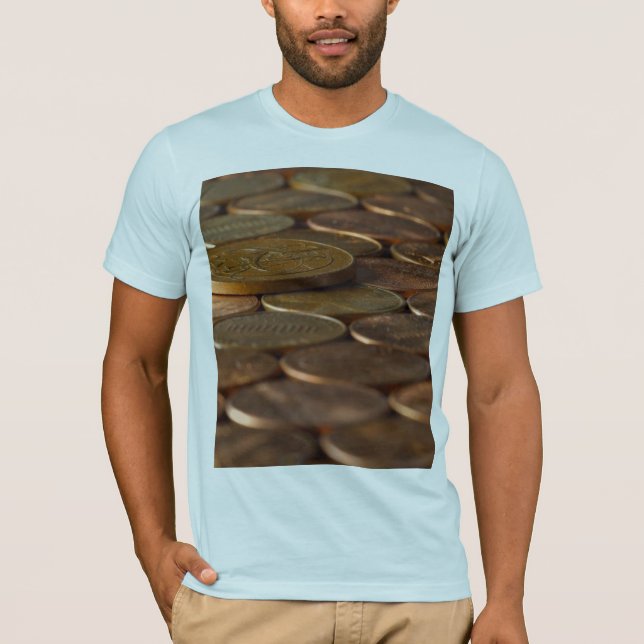Camiseta Dinero de las monedas de los peniques del penique (Anverso)