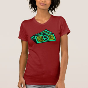Camiseta Dinero en el frente, trituradora en la parte