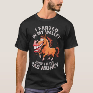 Camiseta dinero gracioso de gas burro, burro de humor de la