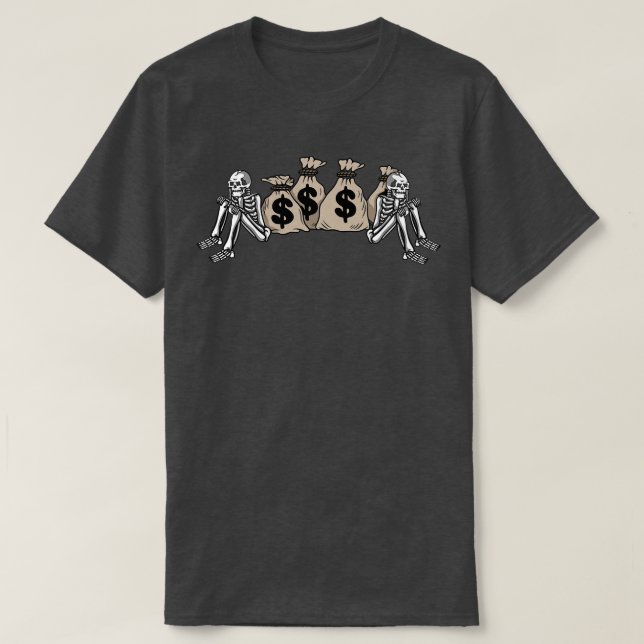 Camiseta Dinero y cráneo (Diseño del anverso)