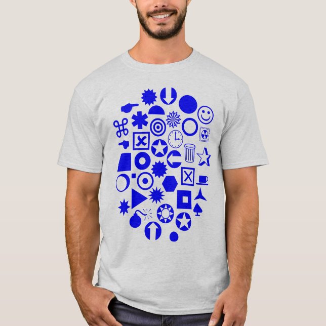Camiseta Dingbat Abstracto - Azul (Anverso)