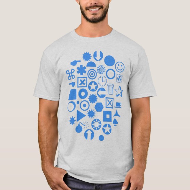 Camiseta Dingbat Abstracto - Azul Bebé (Anverso)