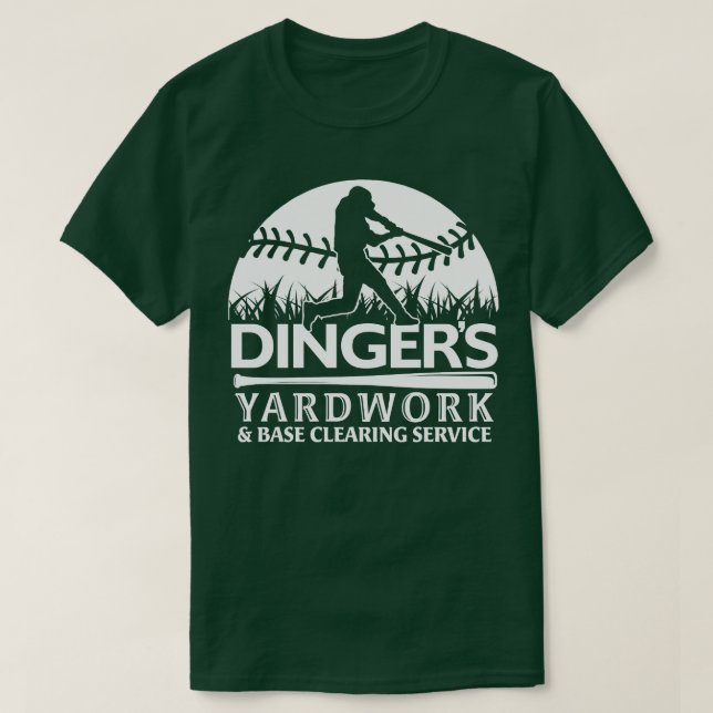 CAMISETA DINGERS YARDWORK BUSCAR SERVICIO FUNNY SOFTB (Diseño del anverso)