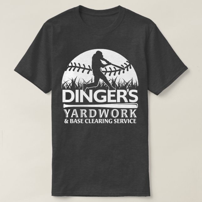 CAMISETA DINGERS YARDWORK BUSCAR SERVICIO FUNNY SOFTB (Diseño del anverso)