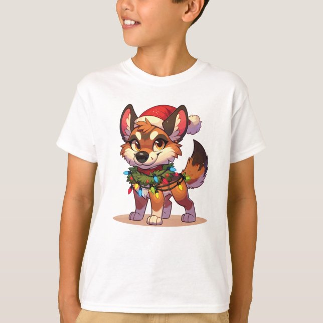 Camiseta Dingo Feliz Navidad Animales de Invierno Cute Ding (Anverso)