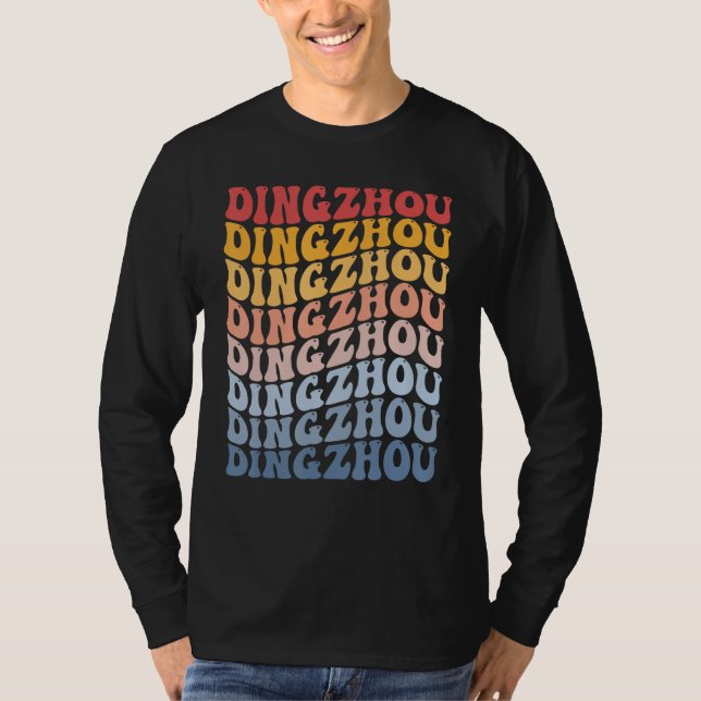Camiseta Dingzhou City Groovy Retro (Anverso)
