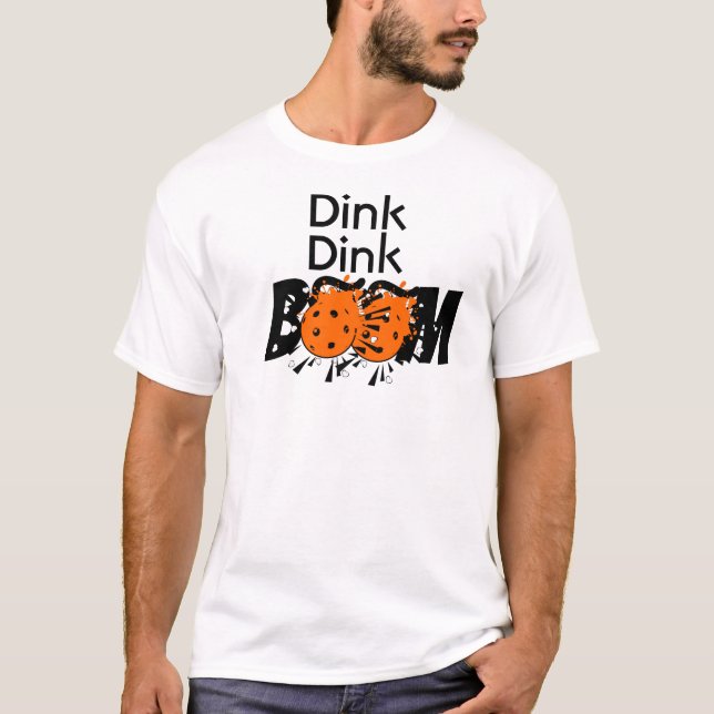 Camiseta Dink Dink Boom Pickleball Destruye bombas Naranjas (Anverso)