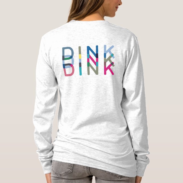 Camiseta Dink Pickleball Moda divertida azul verde rosa ama (Reverso)