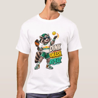 Camiseta Dink Smash Repeat Raccoon Pickleball T-Shirt