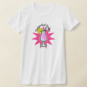 Camiseta Dinker designado de piña y bebida rosa