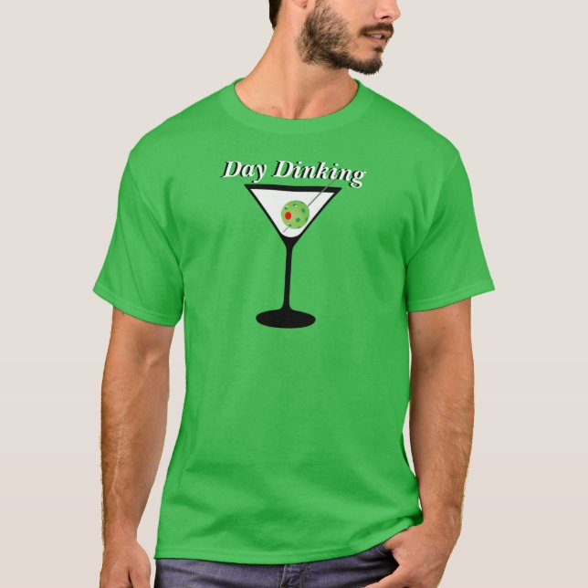 Camiseta Dinking Day - Pickleball Martini Olive Pickleball (Anverso)