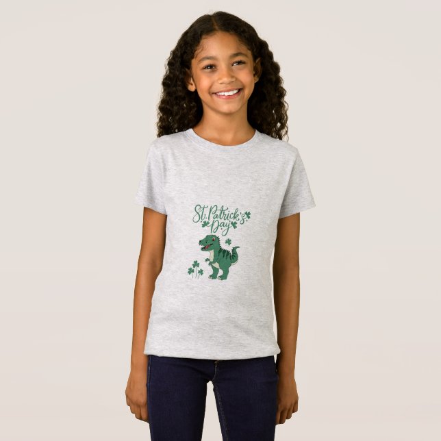 Camiseta Dino afortunado - Día de San Patricio (Anverso completo)
