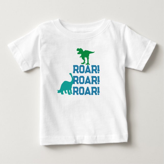 Camiseta Dino Baby - Nombre personalizado y Tee de (Anverso)