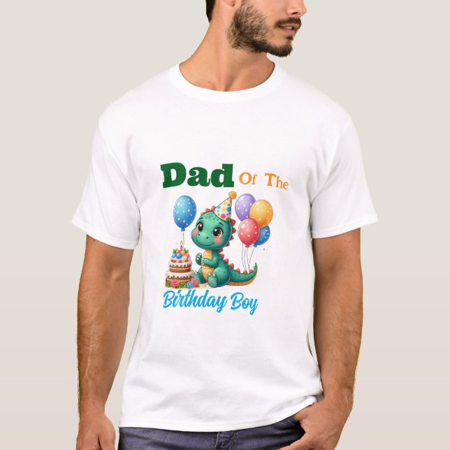 Camiseta Dino Birthday Parent Shirts! (Anverso)