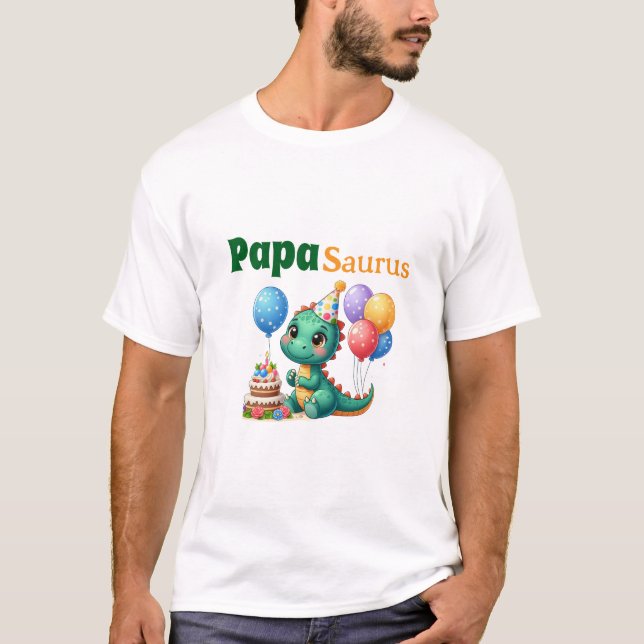 Camiseta Dino Birthday Parent Shirts! (Anverso)