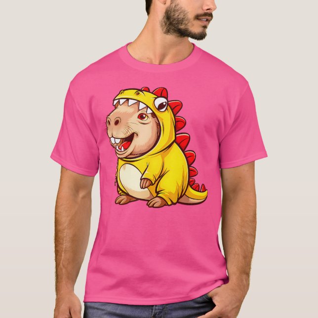 Camiseta Dino Capybara Groovy Halloween Capy Capybara Dinos (Anverso)