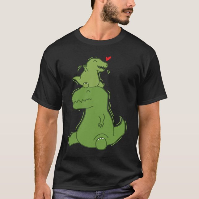 Camiseta Dino Daddy with small Rex Dinosaur (Anverso)