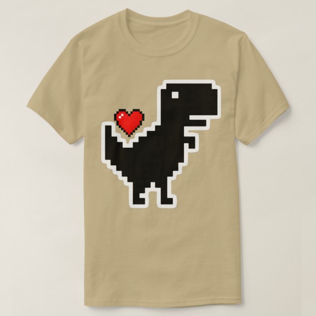 Camiseta Dino de 8 bits (Diseño del anverso)
