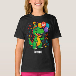 Camiseta Dino de cumpleaños bonito personalizado