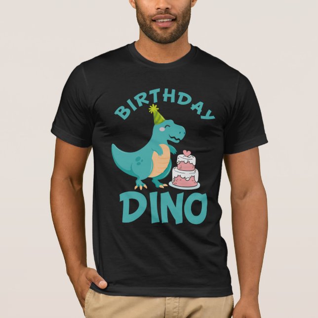 Camiseta Dino de cumpleaños - Sorpresa de pastel de dinosau (Anverso)
