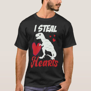 Camiseta Dino de dinosaurio lindo El día de San Valentín I