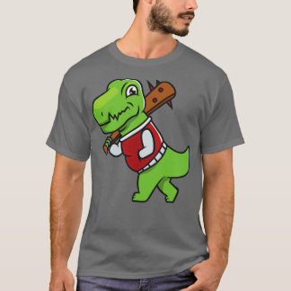 Camiseta Dino de punk con bate de béisbol