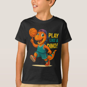 Camiseta Dino deportivo divertido de jugador de dinosaurio 