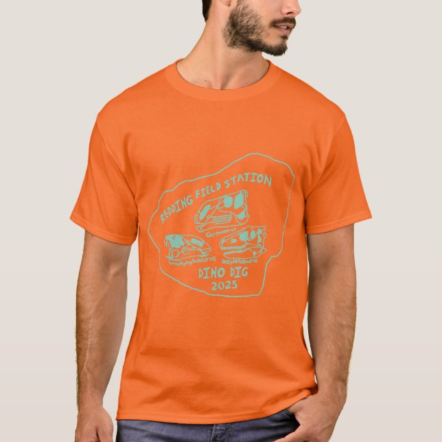 Camiseta Dino Dig 2025 Impresión Verde Neon (Anverso)
