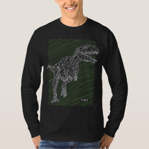 Camiseta Dino Dinámico: Líneas de Ilustración de T-Rex