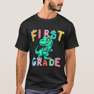 Camiseta Dino Dinosaur First GRADE Squad escolares