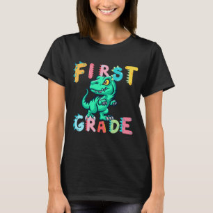 Camiseta Dino Dinosaur Primer GRADO Equipo Escuela niños