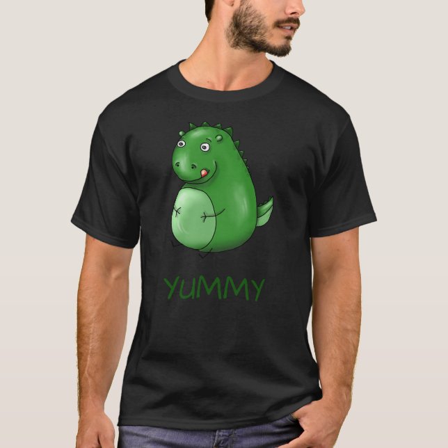 Camiseta Dino Dinosaur Yummy Funny Delicious Irony Fun Funn (Anverso)