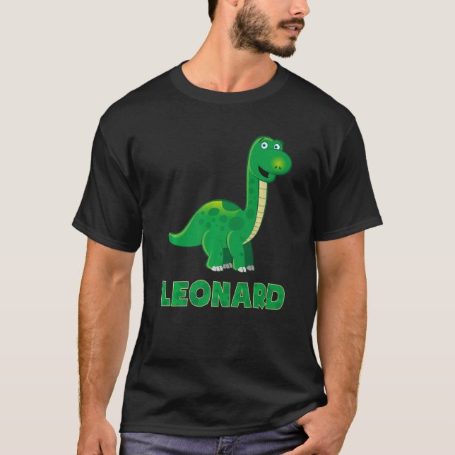 Camiseta Dino dinosaurio nombre Leonard (Anverso)