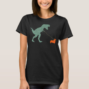 Camiseta Dino Dinosaurio Vintage Tyrannosaurus Rex & Corgi