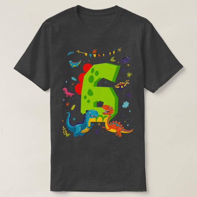 Camiseta Dino Dinosaurios Niños 6 Años (Diseño del anverso)