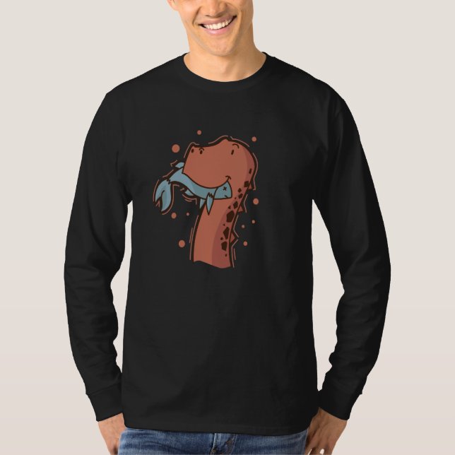 Camiseta Dino eats a Fish Dinosaur Reptile (Anverso)