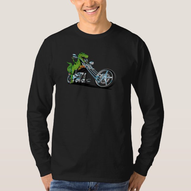 Camiseta Dino En Bicicleta Sucia Rex Rider Motociclismo (Anverso)