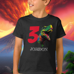 Camiseta Dino Feliz tercer cumpleaños