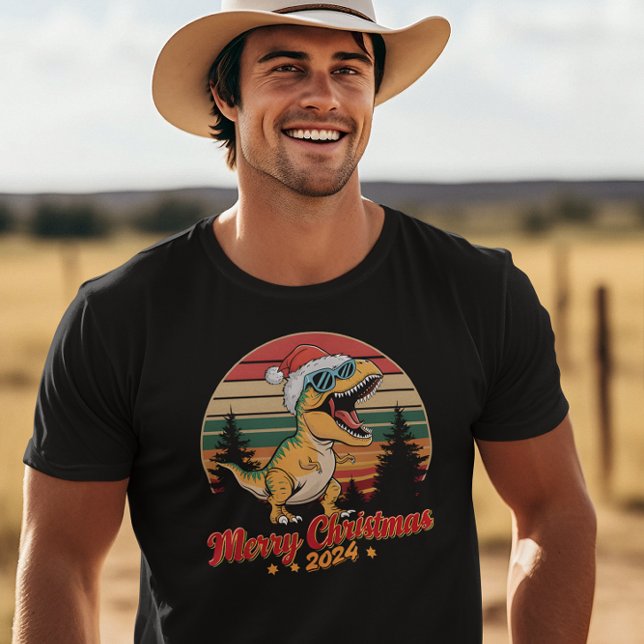 Camiseta Dino festivo: Santa Hat y sus sombras (Subido por el creador)