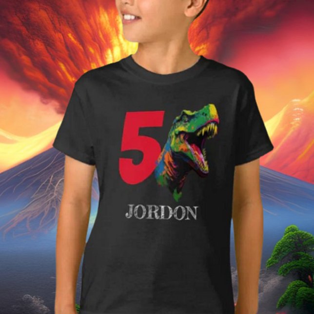 Camiseta Dino Happy 5º cumpleaños (Bring your dream party to life with our selection of quality Dinosaur themed party supplies )