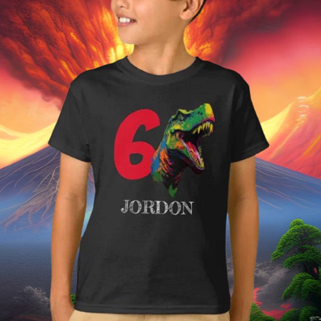 Camiseta Dino Happy 6º cumpleaños (Bring your dream party to life with our selection of quality Dinosaur themed party supplies )