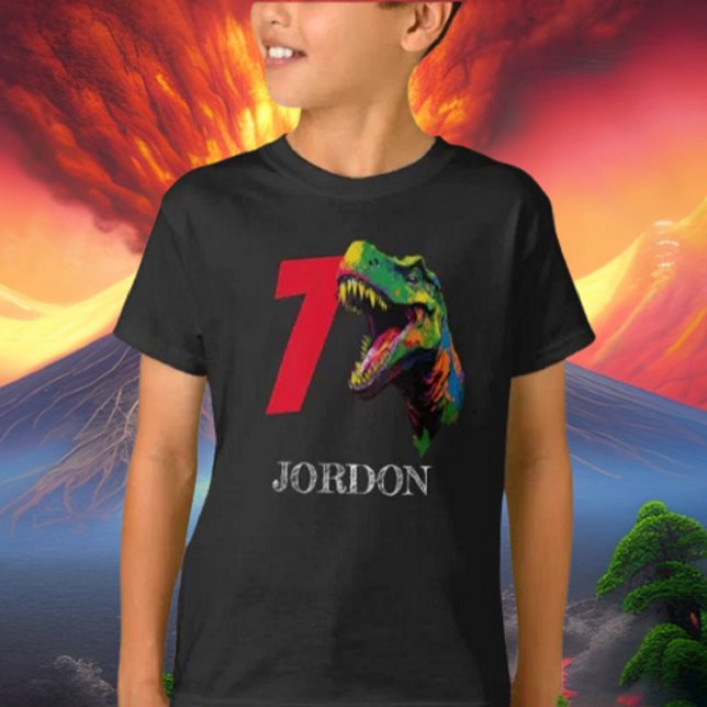 Camiseta Dino Happy 7º cumpleaños (Bring your dream party to life with our selection of quality Dinosaur themed party supplies )