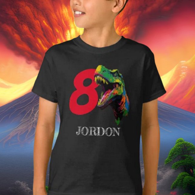 Camiseta Dino Happy 8º cumpleaños (Bring your dream party to life with our selection of quality Dinosaur themed party supplies )