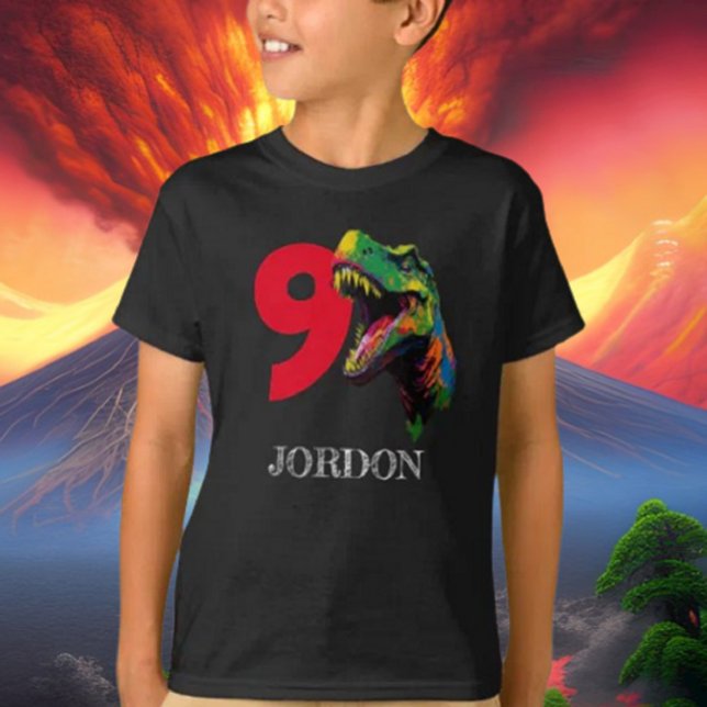 Camiseta Dino Happy 9º cumpleaños (Bring your dream party to life with our selection of quality Dinosaur themed party supplies )